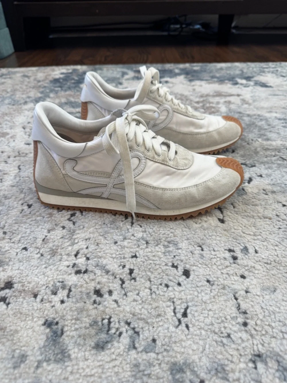 Loewe Flow Runner Suede & Leather Sneaker White - Picture 2 of 7